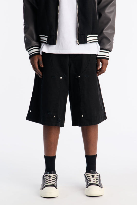 Baggy Mirage Zone Paneled Short - Black