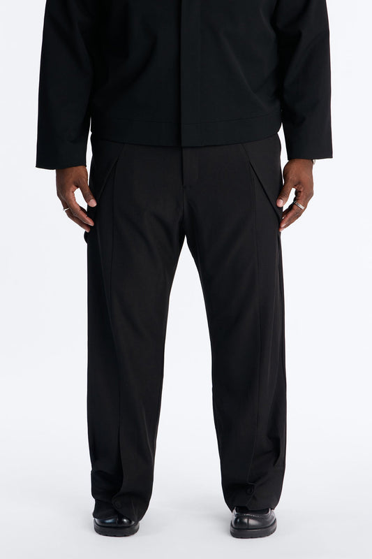 Baggy Malibu Deconstructed Tailored Trouser - Black