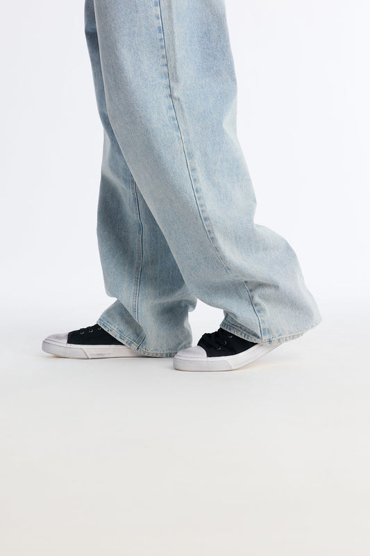 Vintage Treated High Top Lace Up Sneakers - Black