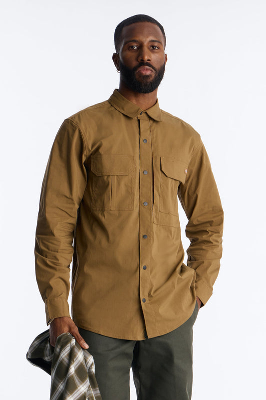 Dickies Utility Long Sleeve Work Shirt - Brown