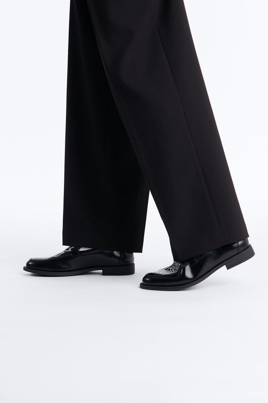 Slip On Western Stitch Classic Loafer - Black