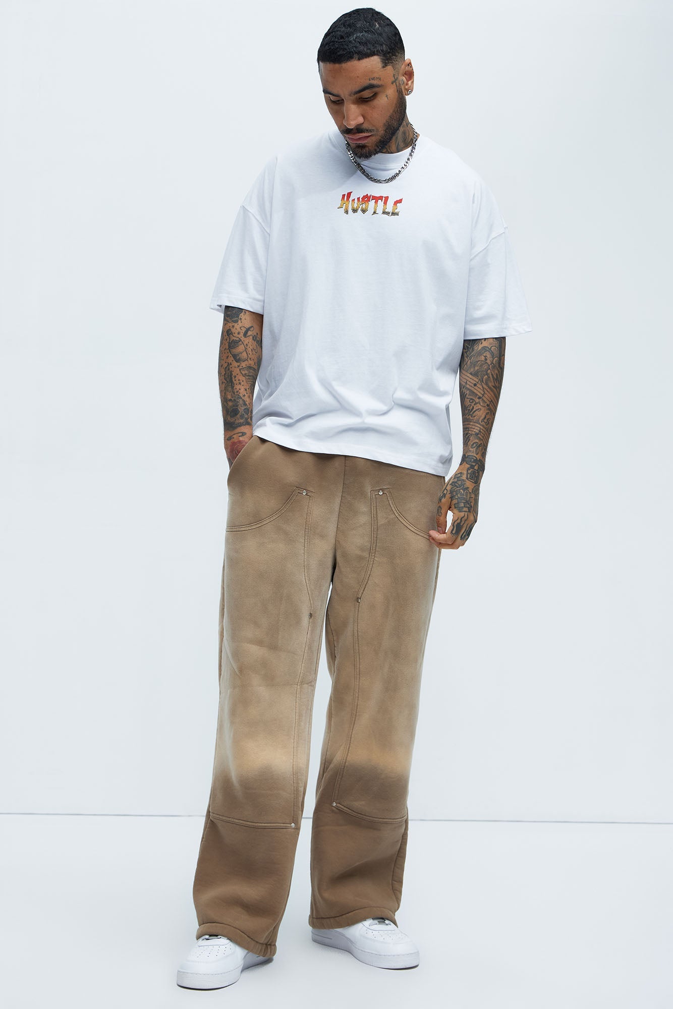 Hustle The System Oversized Short Sleeve Tee - White