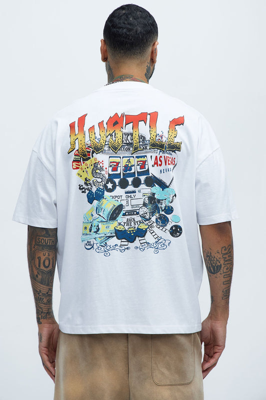 Hustle The System Oversized Short Sleeve Tee - White