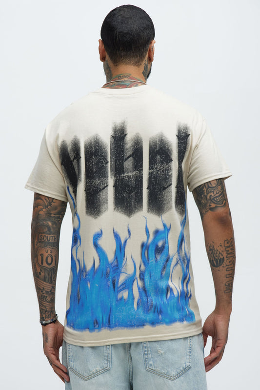 Up In Flames Rebel Short Sleeve Tee - Sand