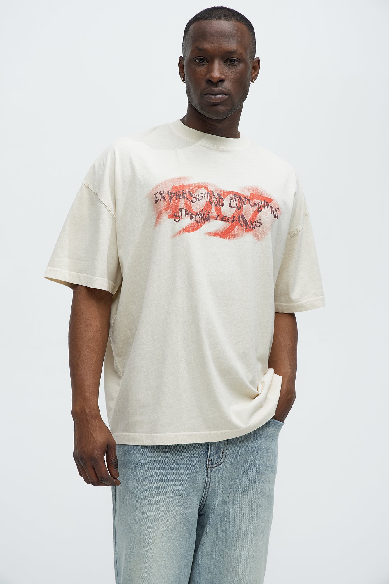 1997 Oversized Short Sleeve Tee - Cream
