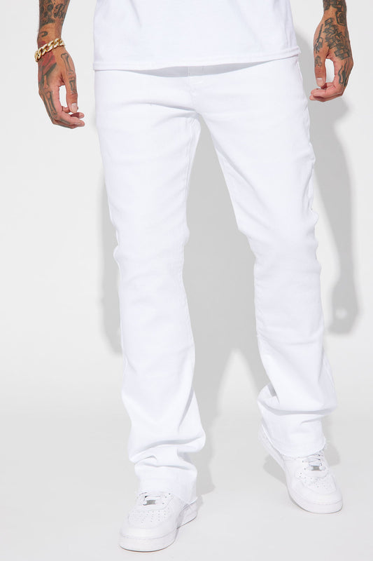 Cornell Stacked Skinny Flare Jeans - White