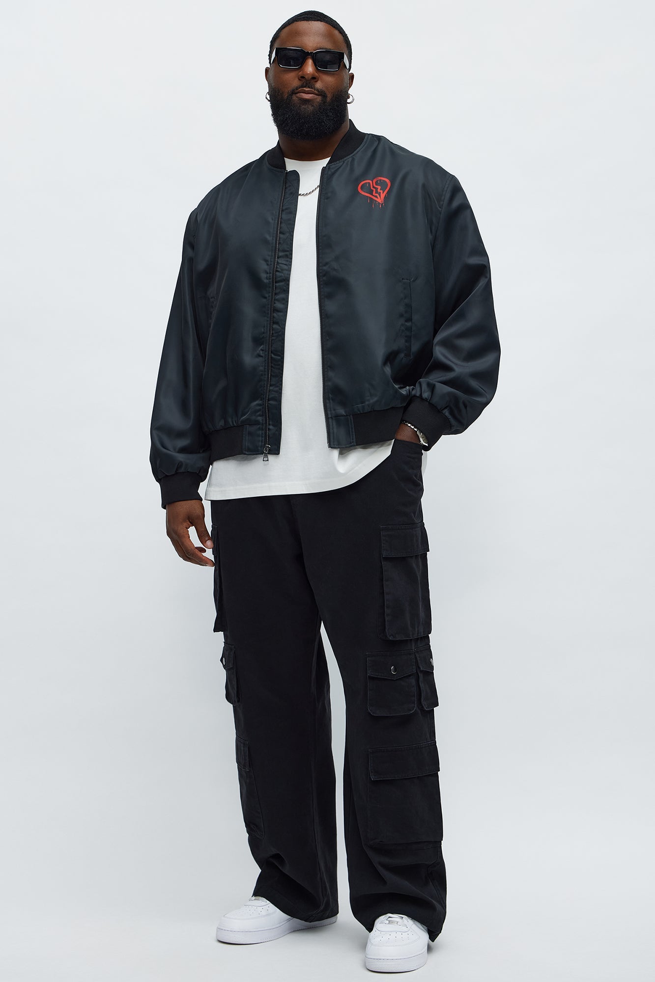 Cropped Urban Bomber Jacket - Black