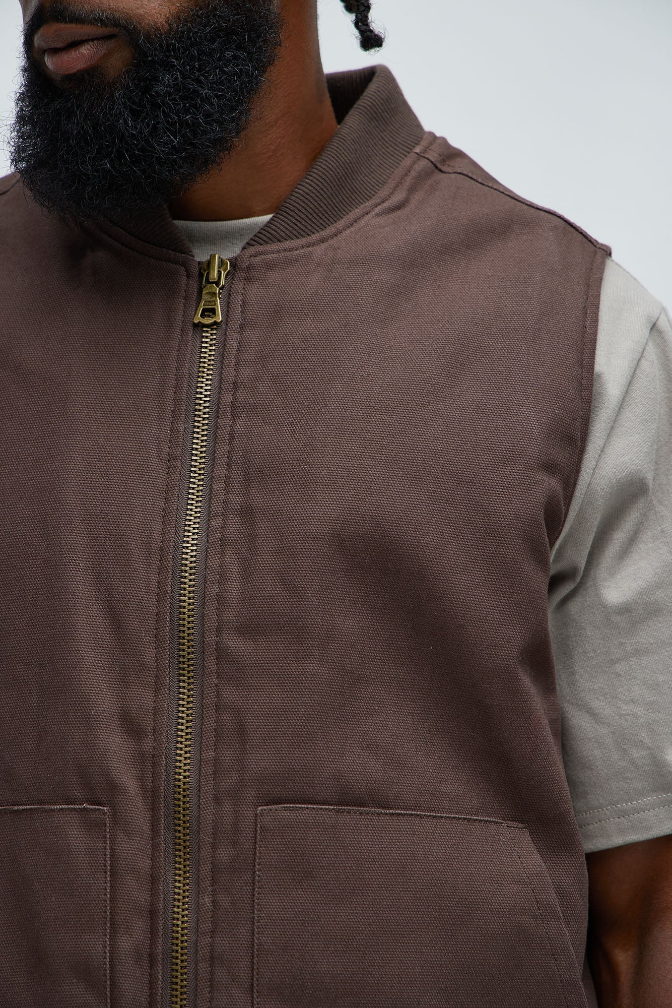 Alexander Utility Canvas Vest - Brown