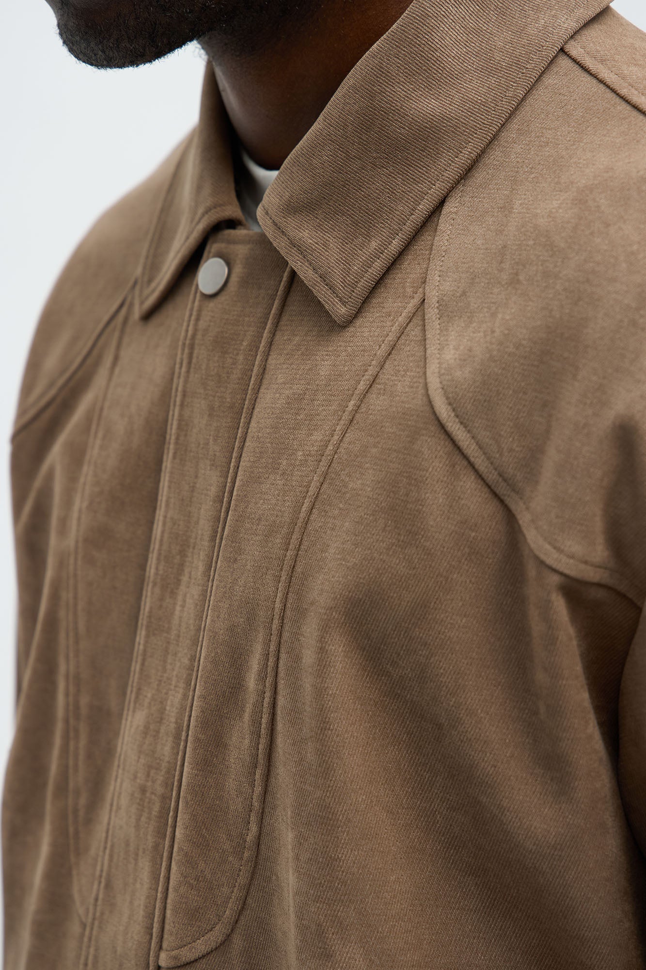 Side Street Paneled Bomber Jacket - Brown