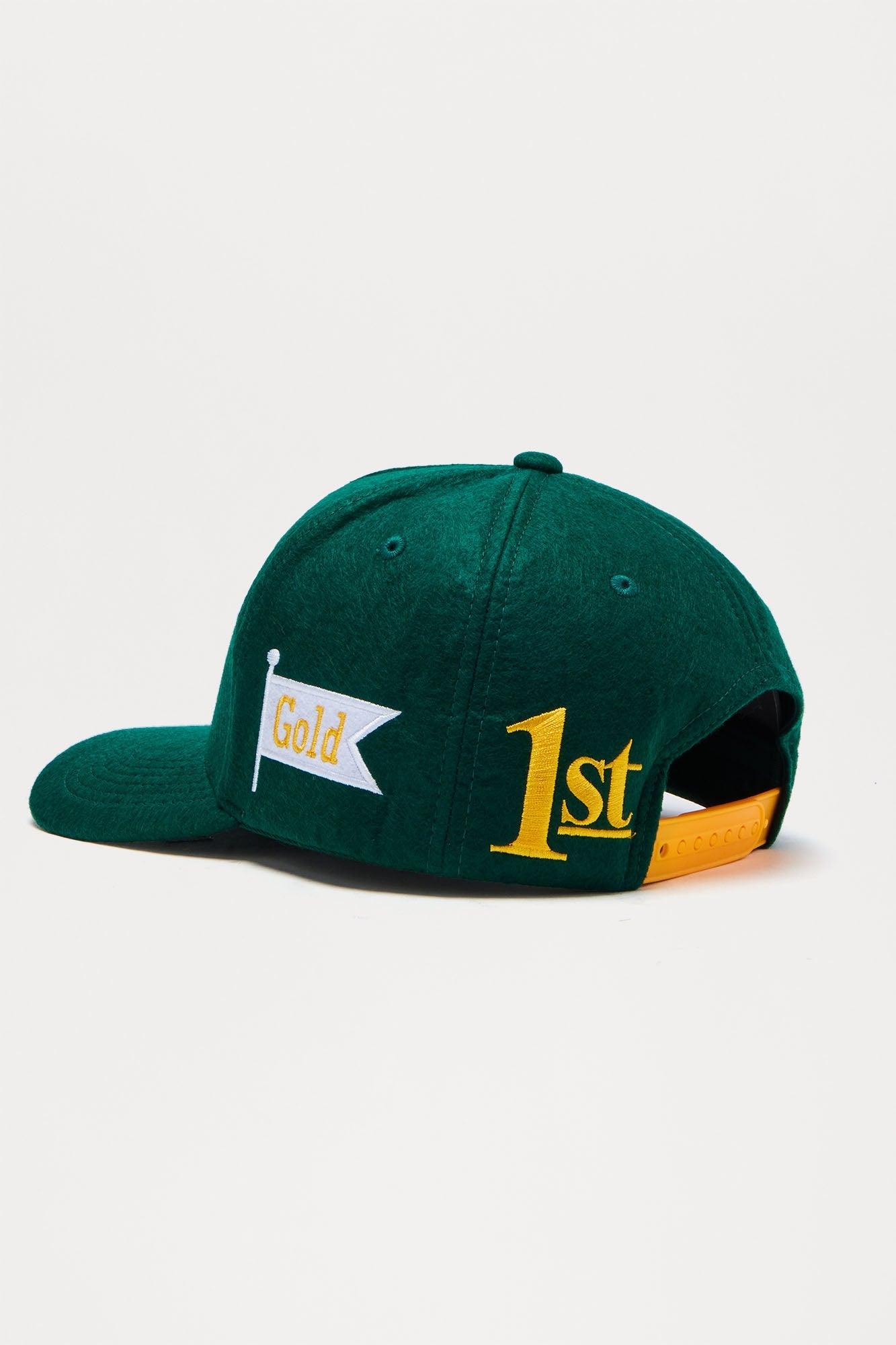 1St Gold Textured Structured Snapback Hat - Green/combo