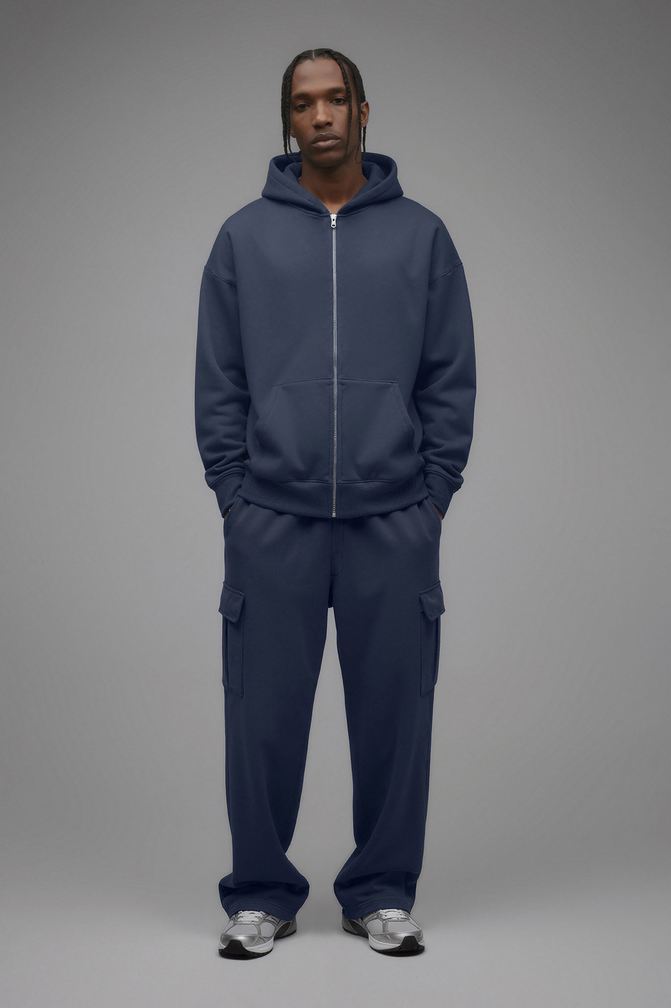 410 Baggy Cargo Sweatpants - Navy