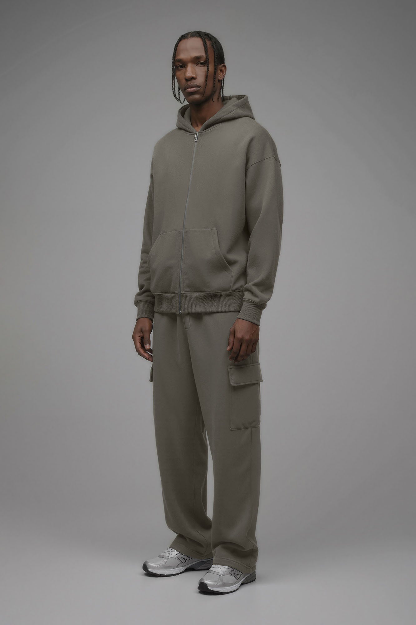 410 Baggy Cargo Sweatpants - Moss Grey