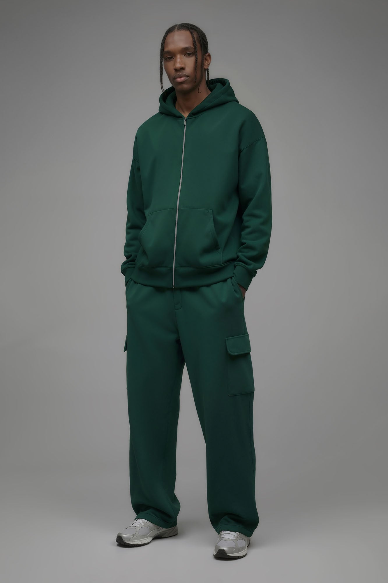 410 Baggy Cargo Sweatpants - Hunter Green