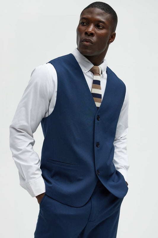 Modern Stretch Waistcoat - Navy