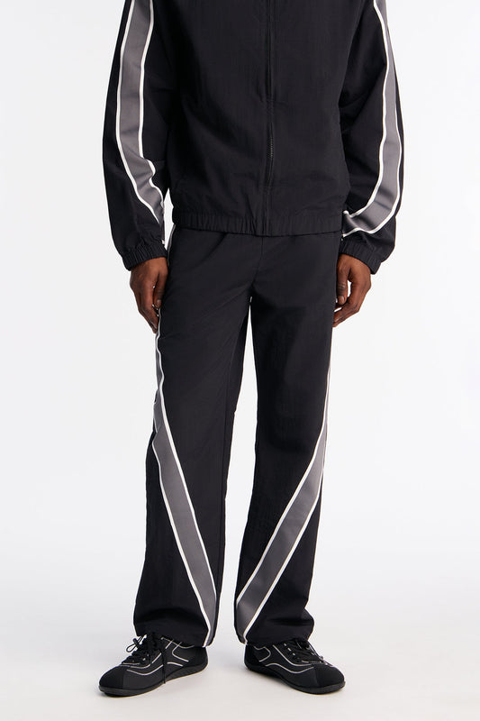 Straight Prep The Filed Color Block Nylon Pant - Black/combo