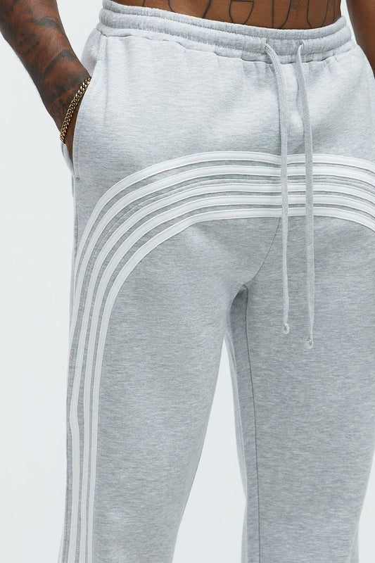 Tyson Race Course Striped Sweatpants - Heather Grey