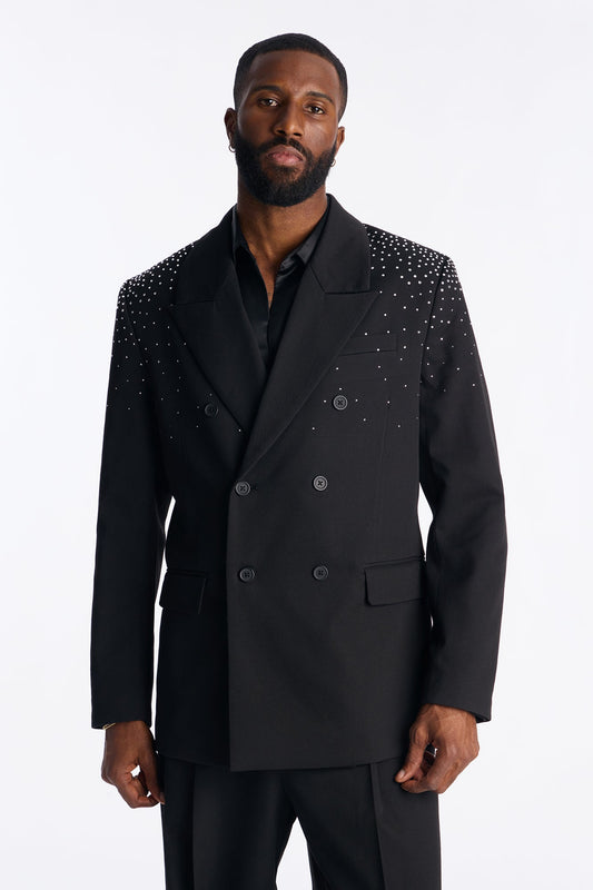 Relaxed Star Gazer Embellished Jacket - Black
